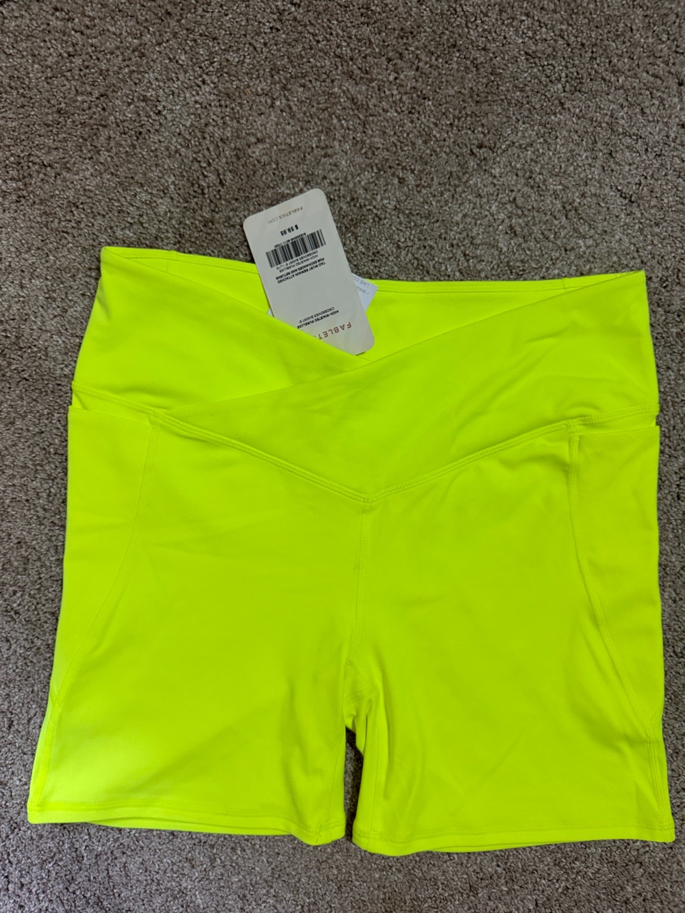 Fabletics Neon Yellow High-Rise Bike Shorts